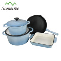 Cookware do ferro fundido da cor do esmalte 4pcs